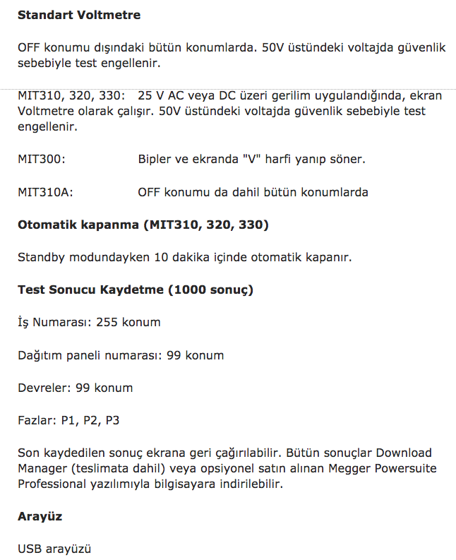 Megger MIT320 İzolasyon Test Cihazı